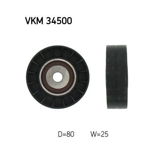 1 Deflection/Guide Pulley, V-ribbed belt SKF VKM 34500 SAAB