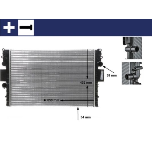1 Radiator, engine cooling MAHLE CR 1551 000S BEHR IVECO