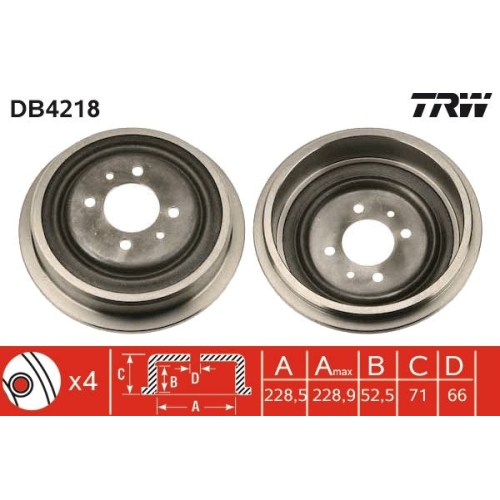 Bremstrommel TRW DB4218 RENAULT