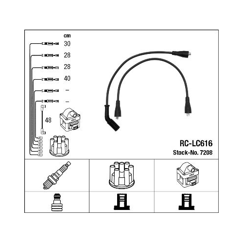 1 Ignition Cable Kit NGK 7208