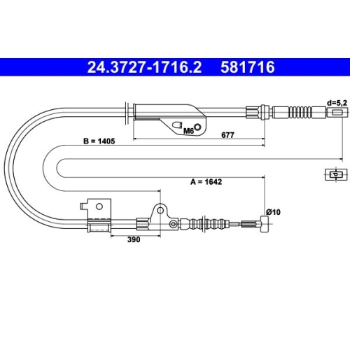 ATE Cable, parking brake 24.3727-1716.2