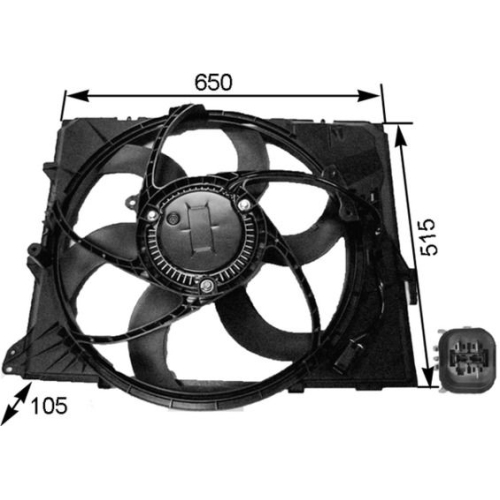 1 Fan, engine cooling MAHLE CFF 264 000S BEHR BMW BMW (BRILLIANCE)