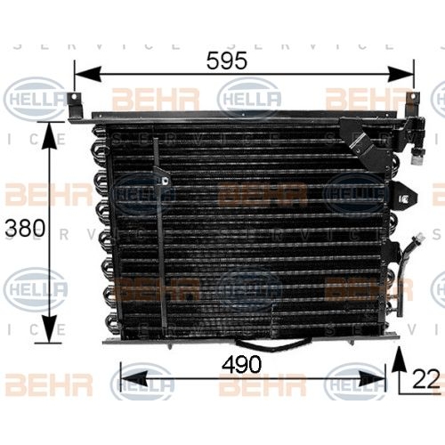 Condenser, air conditioning HELLA 8FC 351 035-161 MERCEDES-BENZ