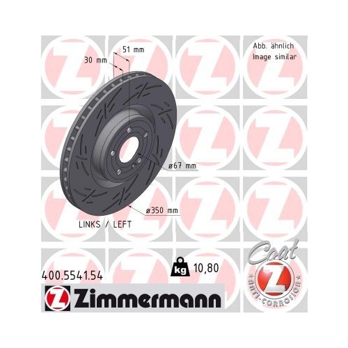 1 Brake Disc ZIMMERMANN 400.5541.54 BLACK Z MERCEDES-BENZ