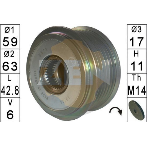 1 Alternator Freewheel Clutch ERA ZN5573