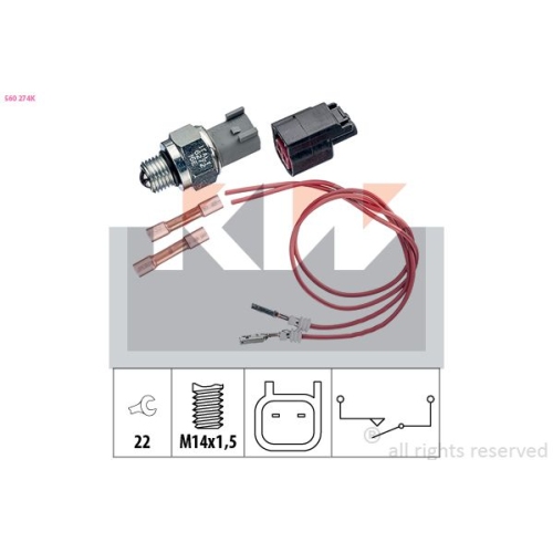 1 Switch, reverse light KW 560 274K Made in Italy - OE Equivalent MITSUBISHI