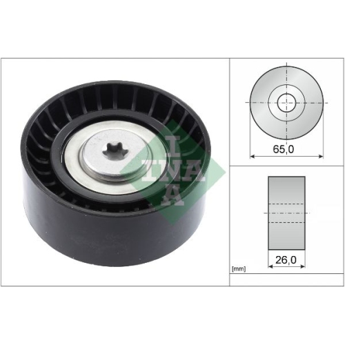 1 Deflection/Guide Pulley, V-ribbed belt INA 532 0748 10 BMW MINI