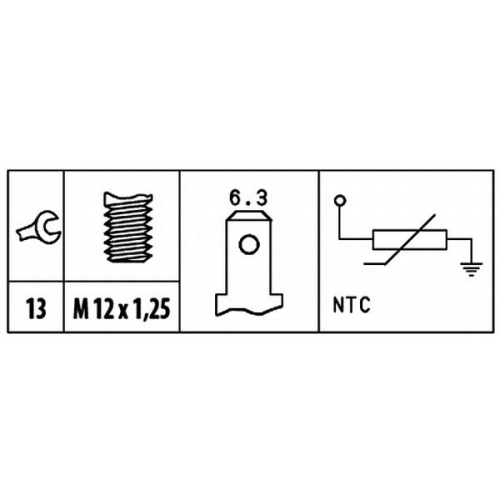 Sensor, Kühlmitteltemperatur HELLA 6PT 009 309-491 NISSAN INFINITI