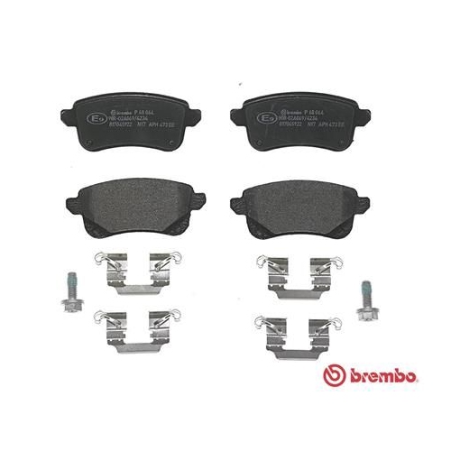 4 Brake Pad Set, disc brake BREMBO P 68 064 PRIME LINE NISSAN RENAULT SAMSUNG