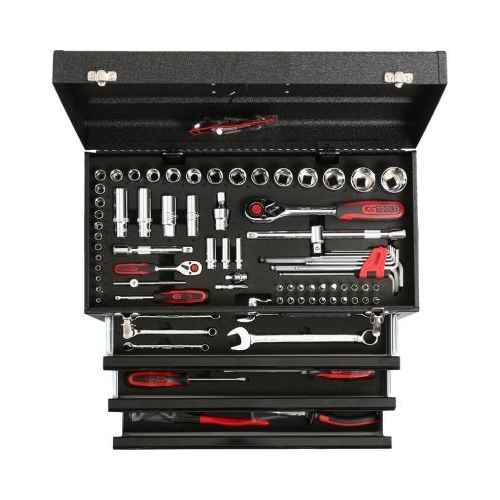 KS TOOLS 1/4 inch+1/2 inch CHROMEplus Universal tool set, 99 pcs 918.0200