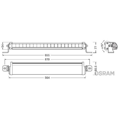 1 Spotlight ams-OSRAM LEDDL104-CB LEDriving® LIGHTBAR FX500