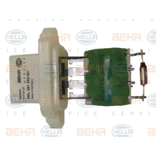 Resistor, interior blower HELLA 9ML 351 332-361 FORD