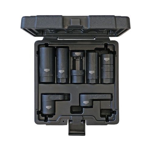 KS TOOLS Sensor socket set, 7 pcs, 3/8 inch+1/2 inch 150.2100