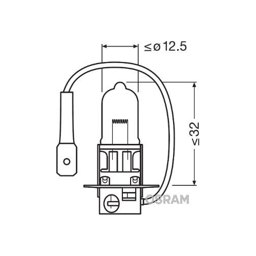 Incandescent lightbulb OSRAM H3 70W / 24V Socket Version: PK22s (64156-01B)