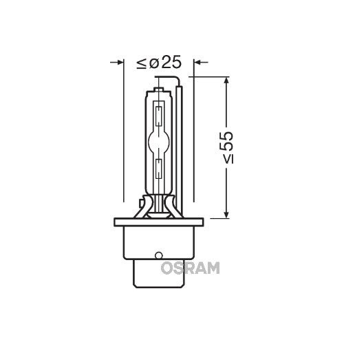 Incandescent lightbulb OSRAM D2S 35W / 85V socket embodiment: P32d-2 (66240XNL)