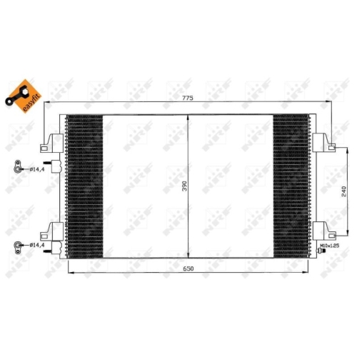 1 Condenser, air conditioning NRF 35447 EASY FIT RENAULT