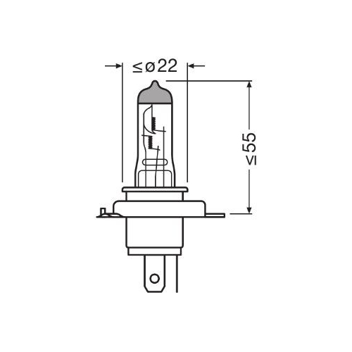 Incandescent lightbulb OSRAM H4 75 / 70W / 24V socket embodiment: P43t (64196TSP)