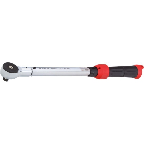 VIGOR torque wrench 20-120 Nm, square 1/2 inch, fine-toothed, 72 teeth