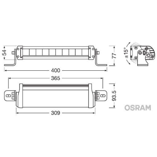1 Spotlight ams-OSRAM LEDDL103-SP LEDriving® LIGHTBAR FX250