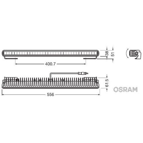 1 Spotlight ams-OSRAM LEDDL107-SP LEDriving® LIGHTBAR SX500