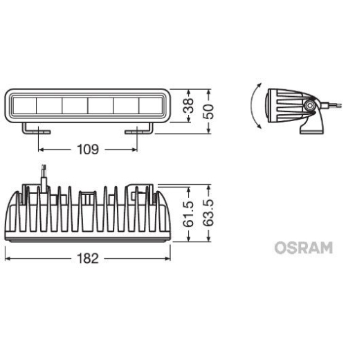 1 Spotlight ams-OSRAM LEDDL105-SP LEDriving® LIGHTBAR SX180