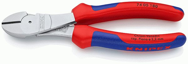 Leverage Diagonal Cutter chrome plated with multi-component grips 180 mm
