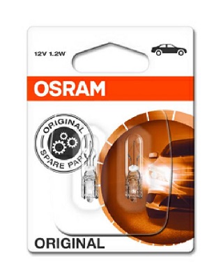 Incandescent lightbulb OSRAM W1,2W 1.2W / 12V Socket Version: W2x4.6d (2721-02B)