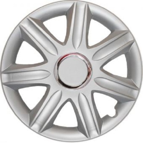 ALBRECHT Wheel cover hub cap SAMOA NYLON LUX 15 inch 1 piece Silver Master Line 39095