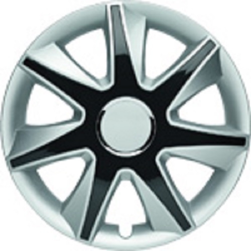 ALBRECHT Wheel cover hub cap RUN IV Plus 14 inch 1 piece Silver / Black 49474