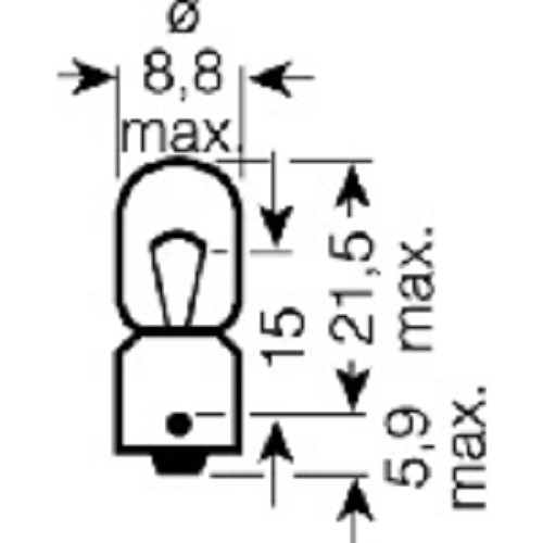 CARTECHNIC Metal socket bulb T4W 24 Volt 4 Watt BA9s 4027289000701