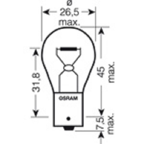 CARTECHNIC Metal socket bulb incandescent bulb P21W 24 Volt 21 Watt BA15s 40 27289 00066 4