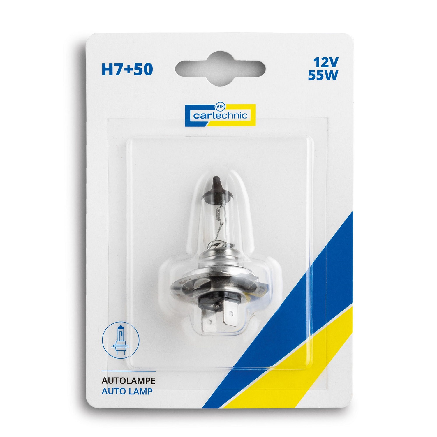 CARTECHNIC Incandescent light bulb headlight bulb H7 + 50% 12 Volt 55 Watt 40 27289 00602 4