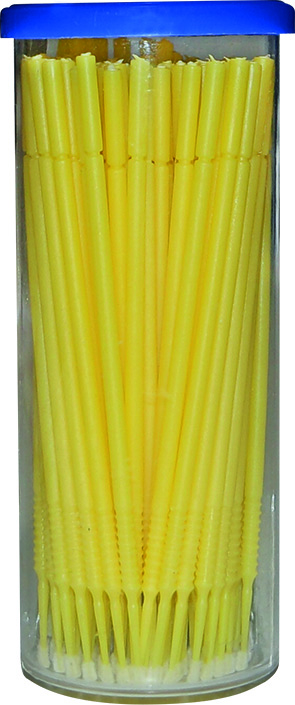 Micro-Reinigungs- und Ausbesserungsbürsten (gelb) 100 Stk. in Spenderbox