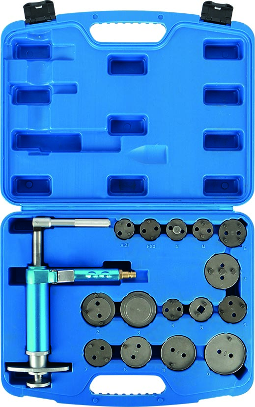 Pneumatic brake piston return tool set, 16-parts KUNZER (7PB16.1)