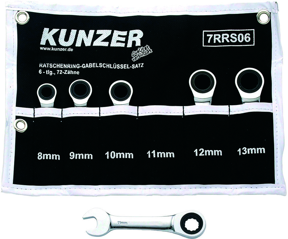 Ratchet ring wrench set stubby 6 parts KUNZER (7RRS06)
