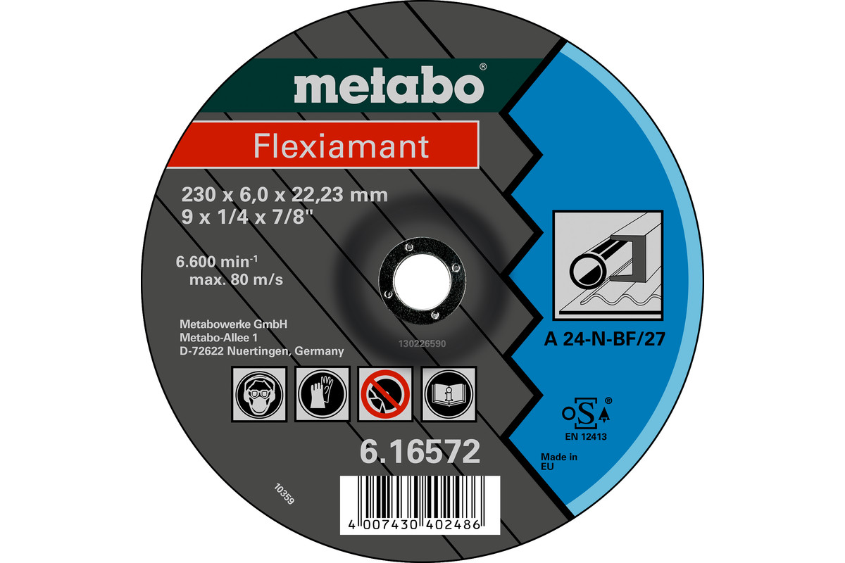 METABO Flexiamant 125x6,0x22,23 Stahl, Schruppscheibe, gekröpft (616730000) 616730000