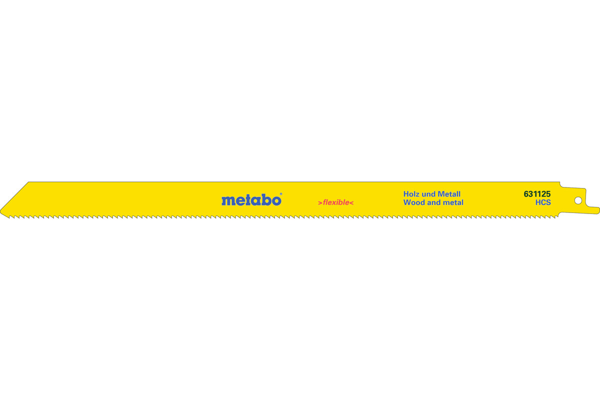 METABO 2 saber saw blades, wood+Metal, 300x 0,9 mm, HCS, 2,5 mm/ 10 TPI (631125000) 631125000