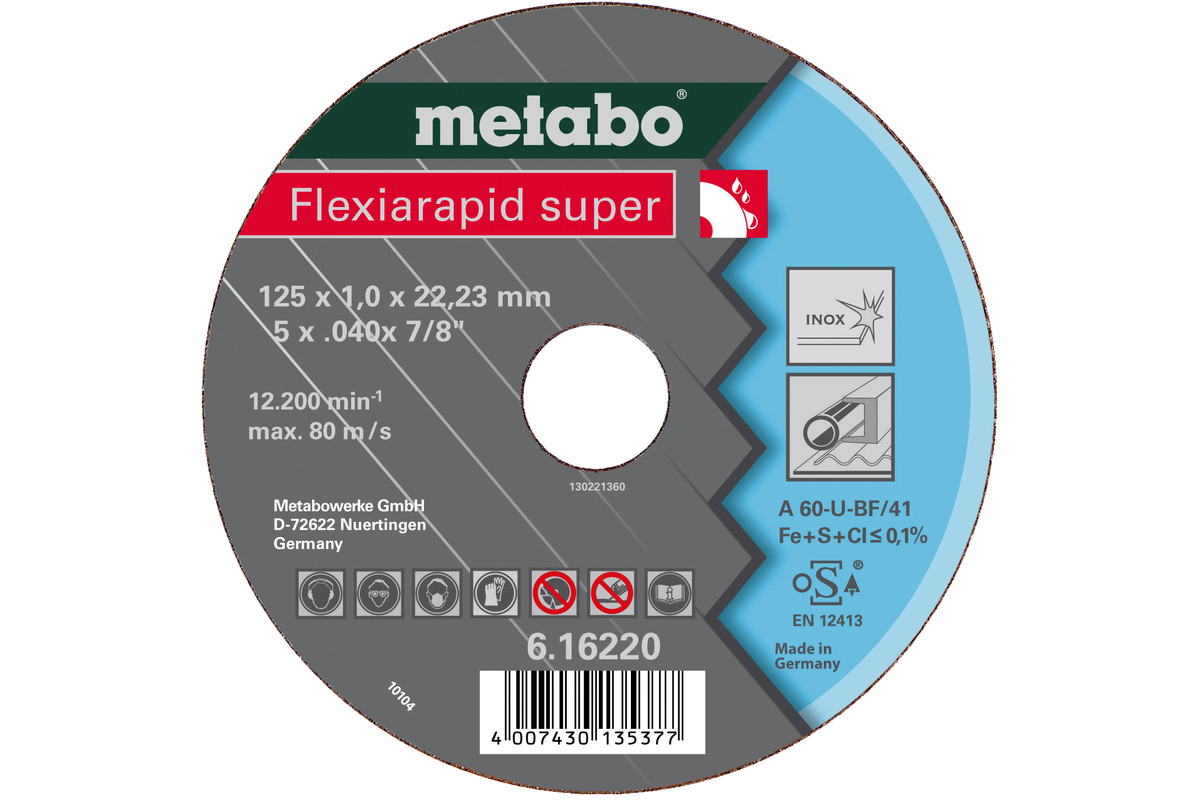 METABO Flexiarapid super 115x0,8x22,23 mm, Inox, Trennscheibe, gekröpft (616208000) 616208000
