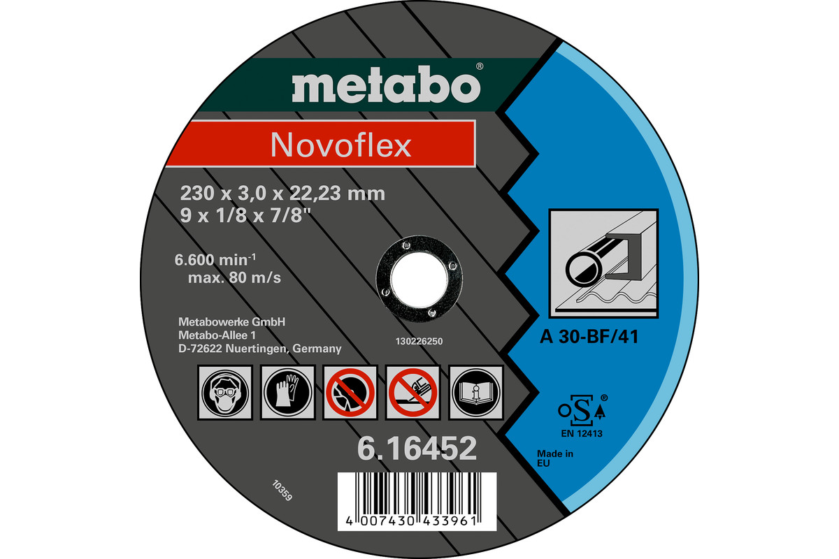 METABO Novoflex 115x2,5x22,23 Stahl, Trennscheibe, gerade Ausführung (616442000) 616442000