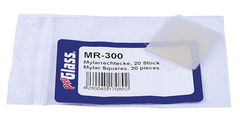 PROGLASS Mylarrechtecke, Packung zu 20 Stück MR-300