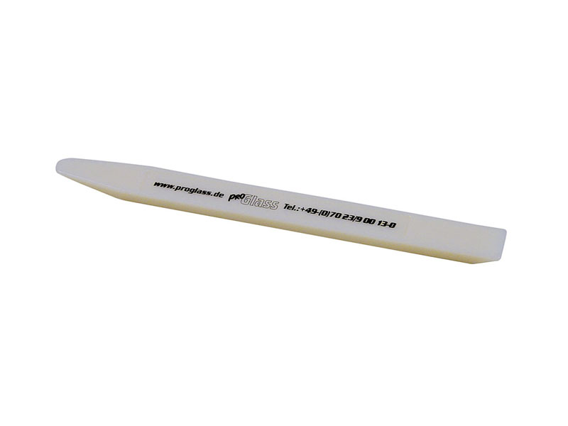 PROGLASS Round / flat spatula made of ivory-colored plastic, 200 mm long MS-180