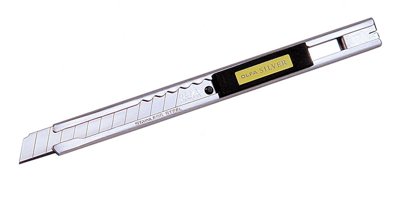 PROGLASS Olfa Silver® Messer für 9 mm breite Klingen mit 3 Abbrechklingen SVR-2